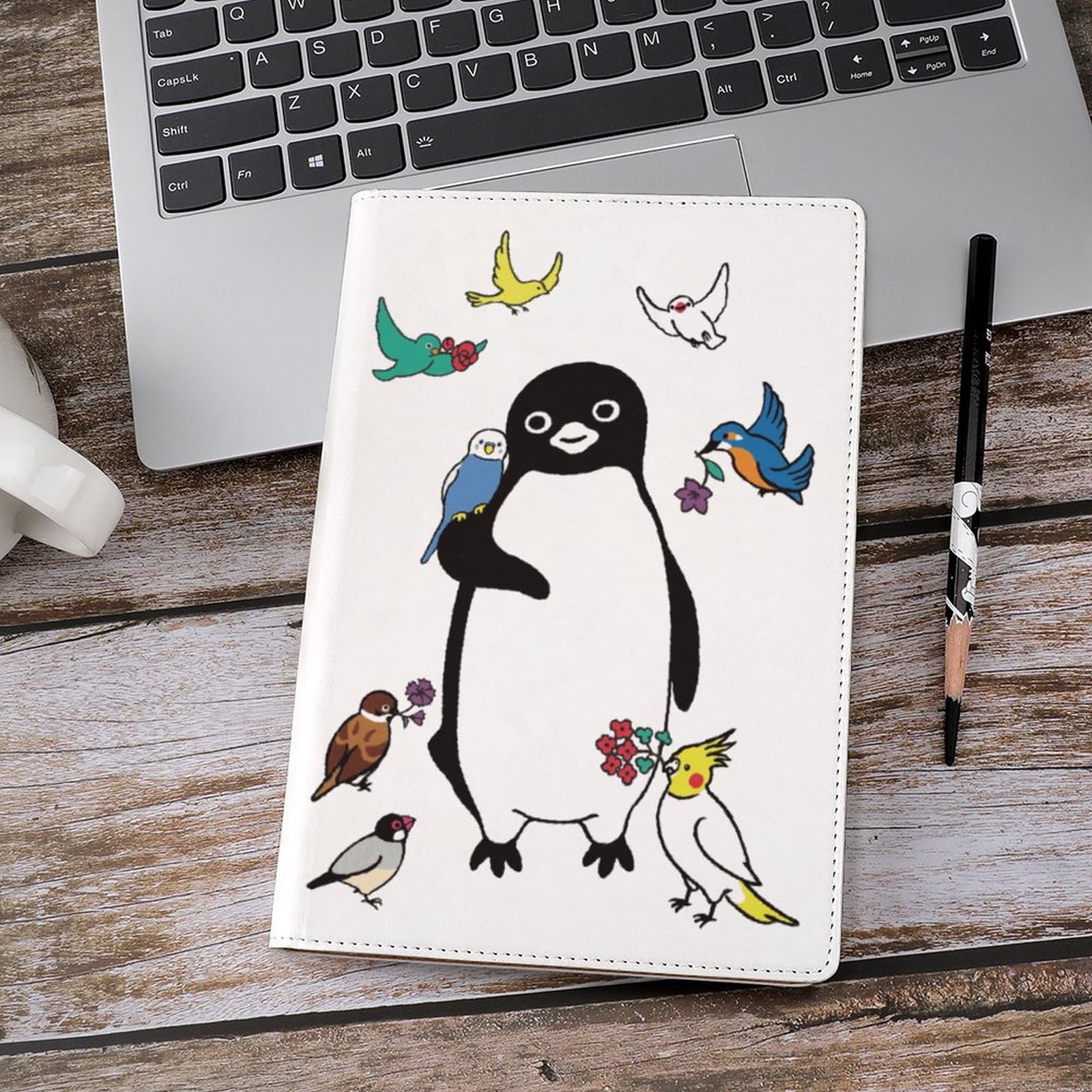 Amazon.co.jp: ブックカバー ペンギン 花柄 手帳カバー ノートカバー